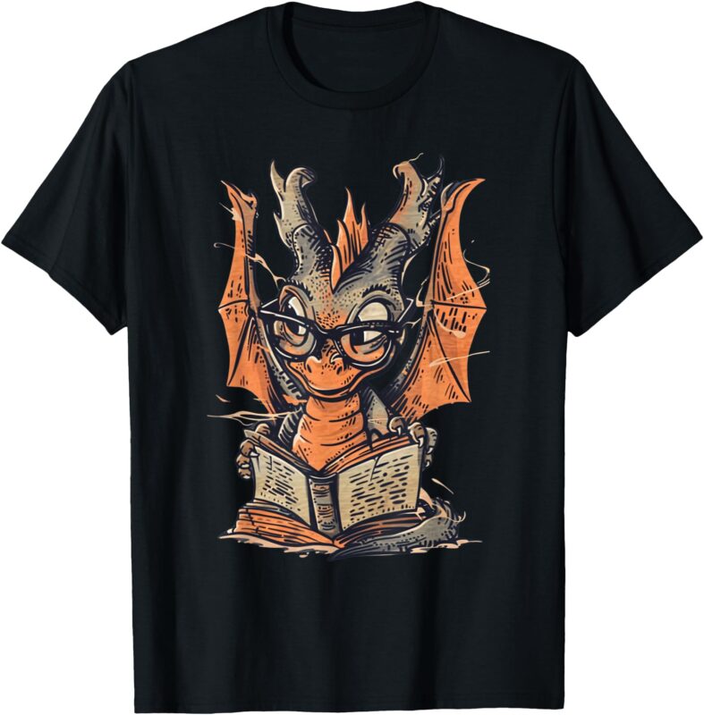 Bookworm Dragon Little Reader T-Shirt