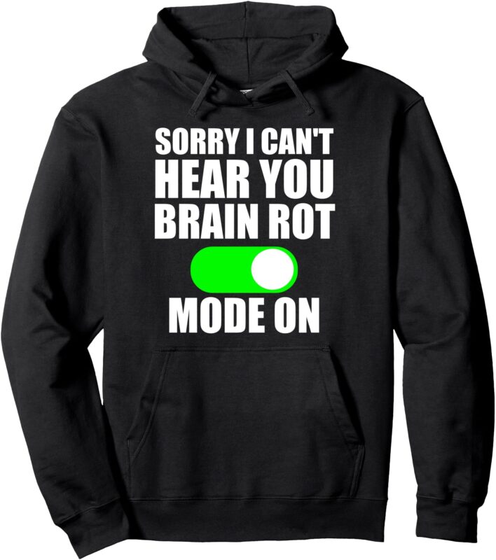 Brain Rot Shirt For Kids Funny Brainrot Merch Boys Gamer Pullover Hoodie