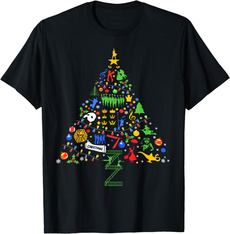 Broadway Musical Theatre Christmas Tree T-Shirt