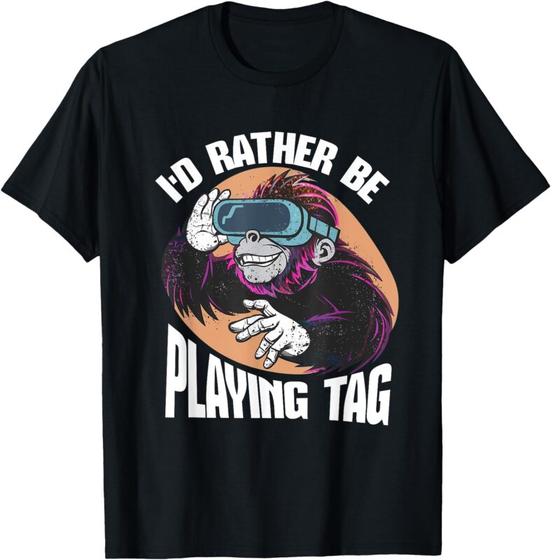 Bruh I’d Rather Be Playing Tag Monkey Video Game Gorilla T-Shirt