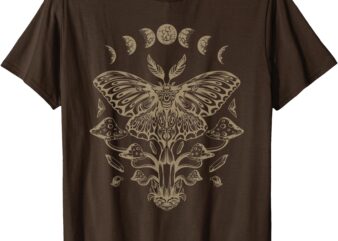 Butterfly Grunge Fairycore Aesthetic Luna Moth Mushrooms Y2K T-Shirt