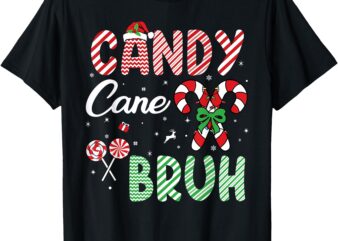 Candy Cane Bruh Funny Christmas Holiday Boys Toddlers kids T-Shirt