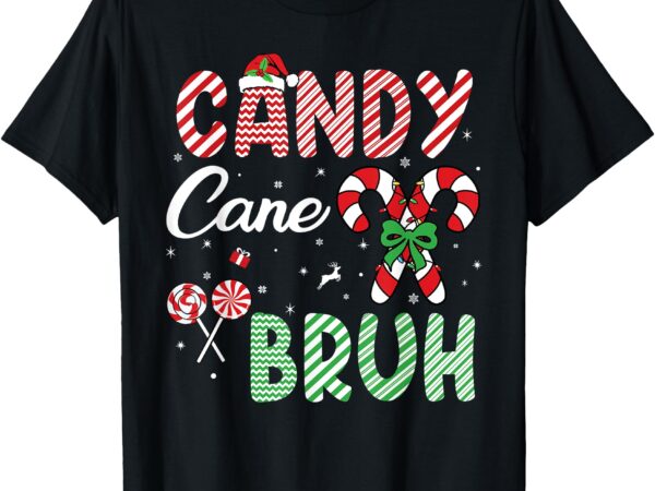 Candy cane bruh funny christmas holiday boys toddlers kids t-shirt