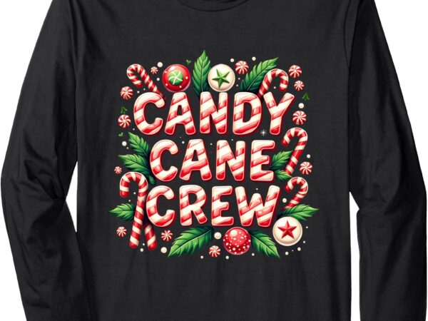 Candy cane crew matching pajamas christmas family group long sleeve t-shirt