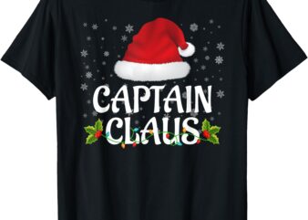 Captain Claus Christmas Lights Santa Pajama Family Matching T-Shirt