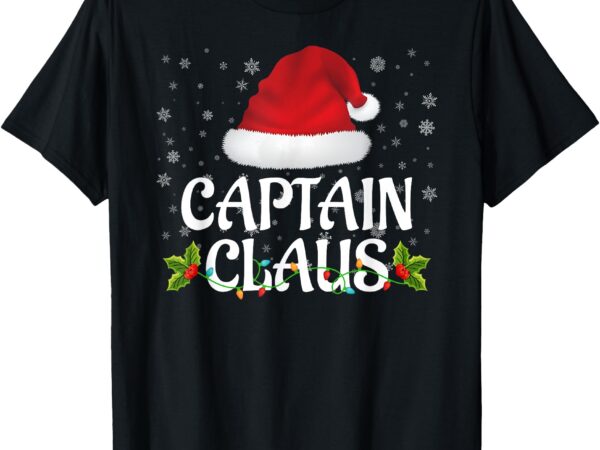 Captain claus christmas lights santa pajama family matching t-shirt