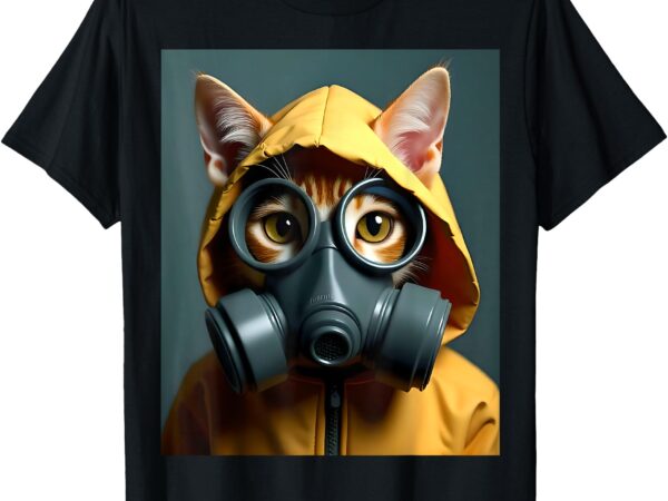 Cat gas mask tee t-shirt