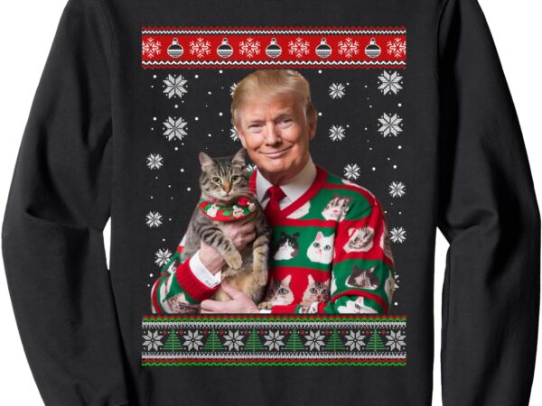 Cat lover christmas funny trump ugly sweater xmas pajamas sweatshirt