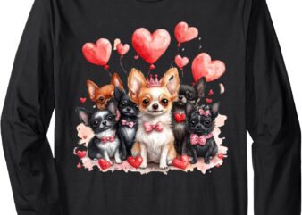 Chihuahua Heart Valentines Day Couple Men Women Long Sleeve T-Shirt