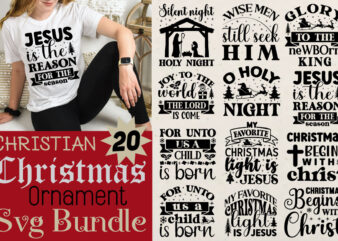 Christian Christmas Ornament T-shirt Bundle Christian Christmas Ornament SVG Bundle