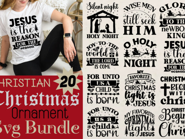 Christian christmas ornament t-shirt bundle christian christmas ornament svg bundle