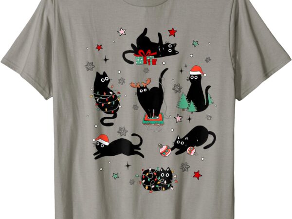 Christmas black cats t-shirt