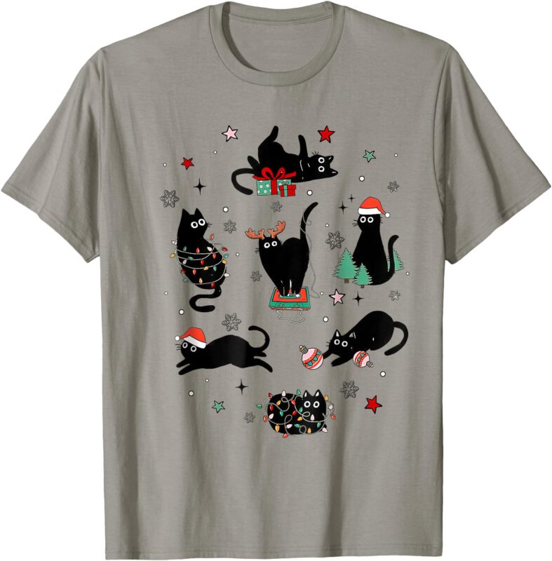 Christmas Black Cats T-Shirt