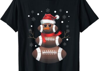 Christmas Football Snowman Kids Football Christmas Women Men T-Shirt