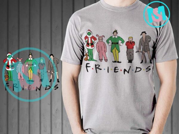 Christmas friends svg, christmas movie characters svg, friends christmas svg t shirt vector file