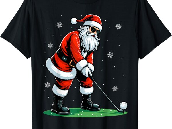 Christmas golf santa golfer xmas funny christmas golfing t-shirt