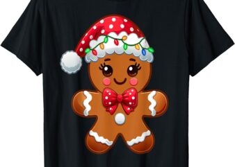 Christmas Holiday Cute Gingerbread Man Baking Lover Women T-Shirt