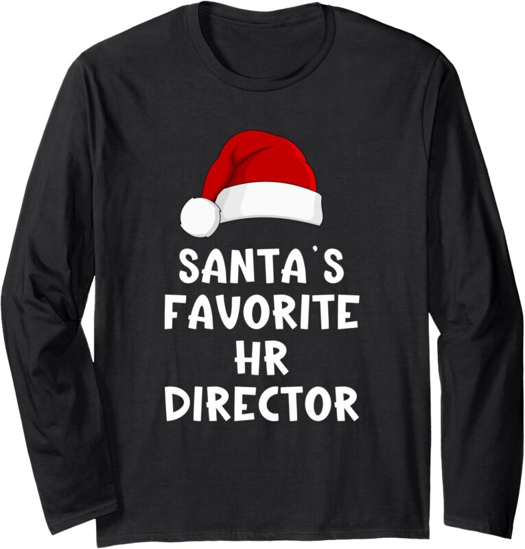 Christmas Santa’s Favorite Hr Director Funny Human Resources Long Sleeve T-Shirt