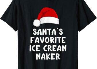 Christmas Santa’s Favorite Ice Cream Maker Funny Icecream T-Shirt