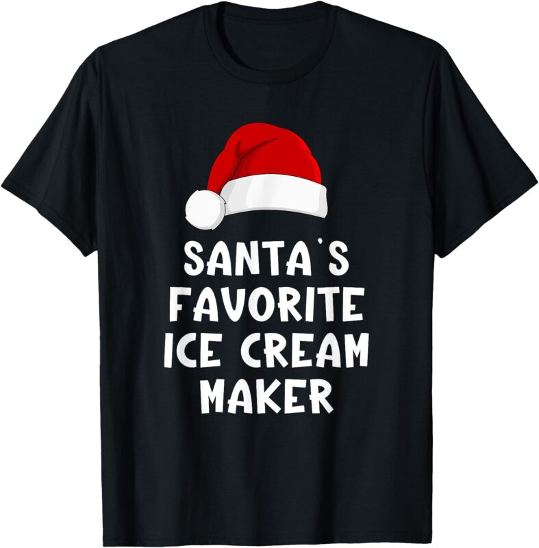 Christmas Santa’s Favorite Ice Cream Maker Funny Icecream T-Shirt