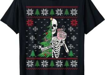 Christmas Vibes Xmas Skeleton Sorta Merry Sorta Scary Gothic T-Shirt