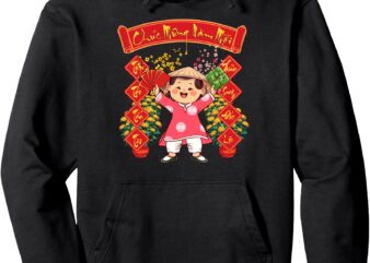 Chuc Mung Nam Moi Matching Girl Ao Dai Vietnamese New Year Pullover Hoodie