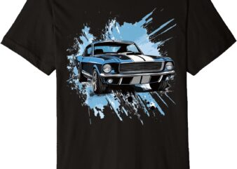 Classic Fastback 1967 Muscle Car Splash Art Premium T-Shirt