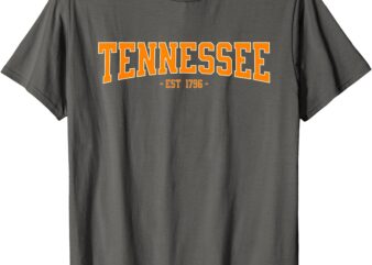 Classic TN Orange Print Retro Varsity Vintage Tennessee T-Shirt