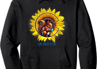 Colorado Sunflower Squirrel Drinking Coffee Pullover Hoodie