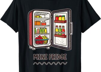 Colorful Illustration of Fully Stocked Mini Fridge T-Shirt