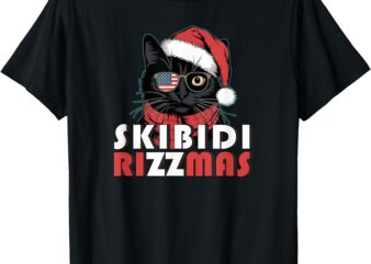 Cool Skibidi Cat Christmas Santa Claus Charisma Kid T-Shirt