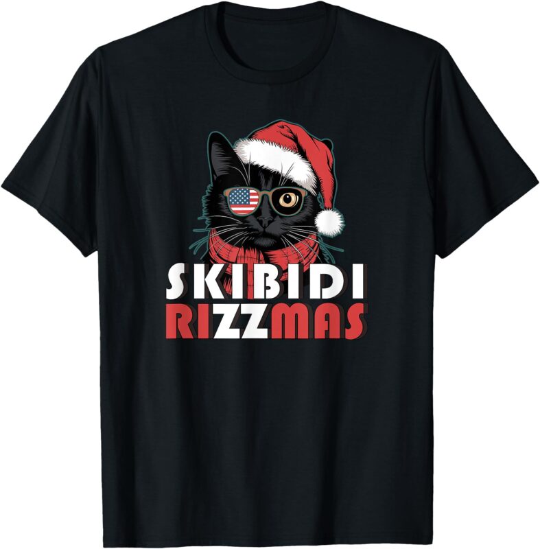 Cool Skibidi Cat Christmas Santa Claus Charisma Kid T-Shirt