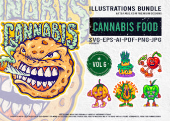 Vibrant Cannabis Themed Fruit Characters and Treats Bundle Collection