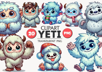 Cute cartoon yeti. tshirt, png.