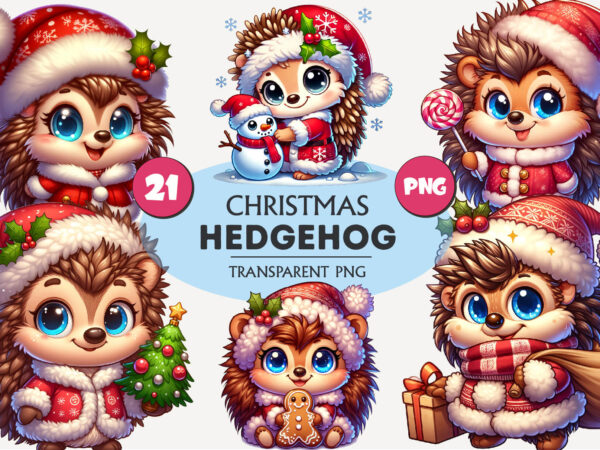 Cute christmas hedgehog. t-shirt, png.