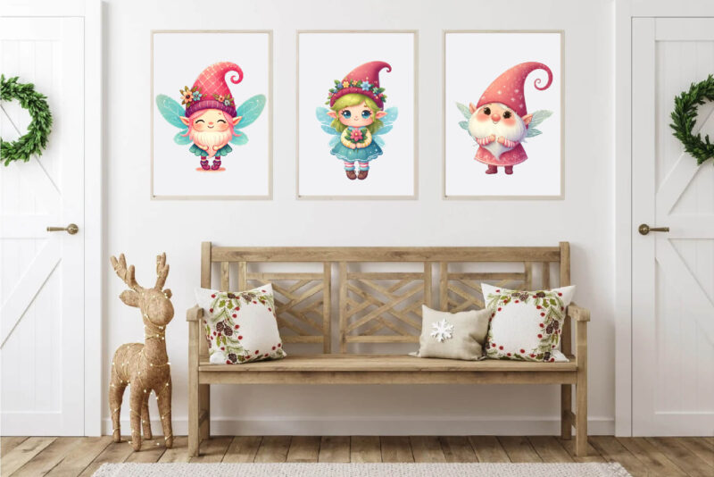 Cute Fairytale Gnomes. Tshirt, PNG.