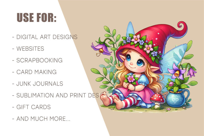 Cute Fairytale Gnomes. Tshirt, PNG.