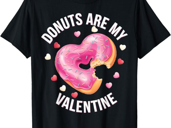 Cute heart donut with pink frosting valentine’s day sweet t-shirt