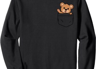 Cute Teddy Bear Pocket Men’s Women’s Bear Lover Sweatshirt