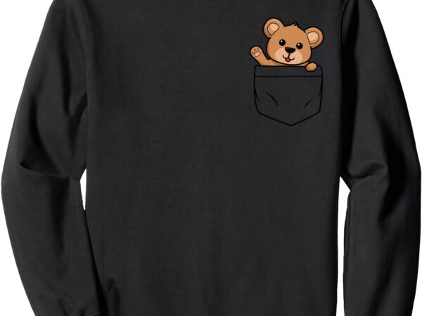 Cute teddy bear pocket men’s women’s bear lover sweatshirt