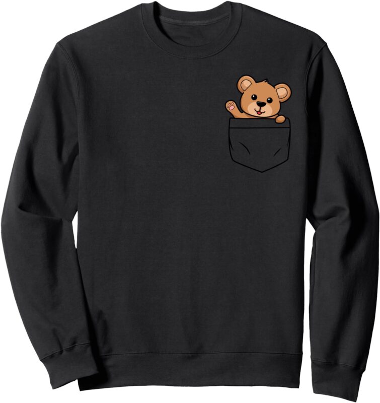 Cute Teddy Bear Pocket Men’s Women’s Bear Lover Sweatshirt