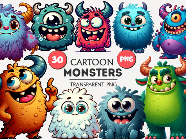 Cute cartoon monsters. tshirt, png.