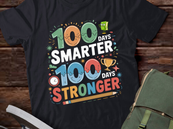 Da13-100 smart 100 stronger happy 100th day of school t shirt vector illustration