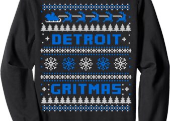 DETROIT MICHIGAN UGLY CHRISTMAS SWEATER PARTY 313 Sweatshirt