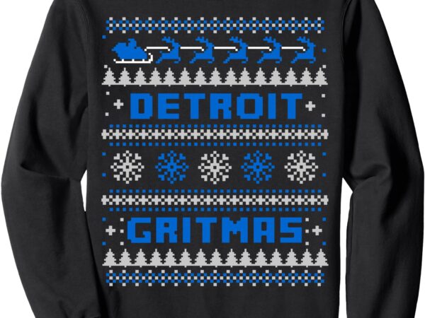 Detroit michigan ugly christmas sweater party 313 sweatshirt