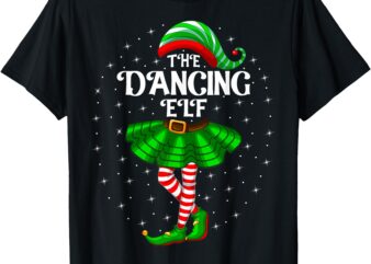 Dancing Elf Christmas Family Matching Women Girls Xmas Dance T-Shirt