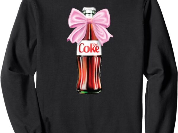 Diet coke – classic bottle with pink coquette bow sweatshirt