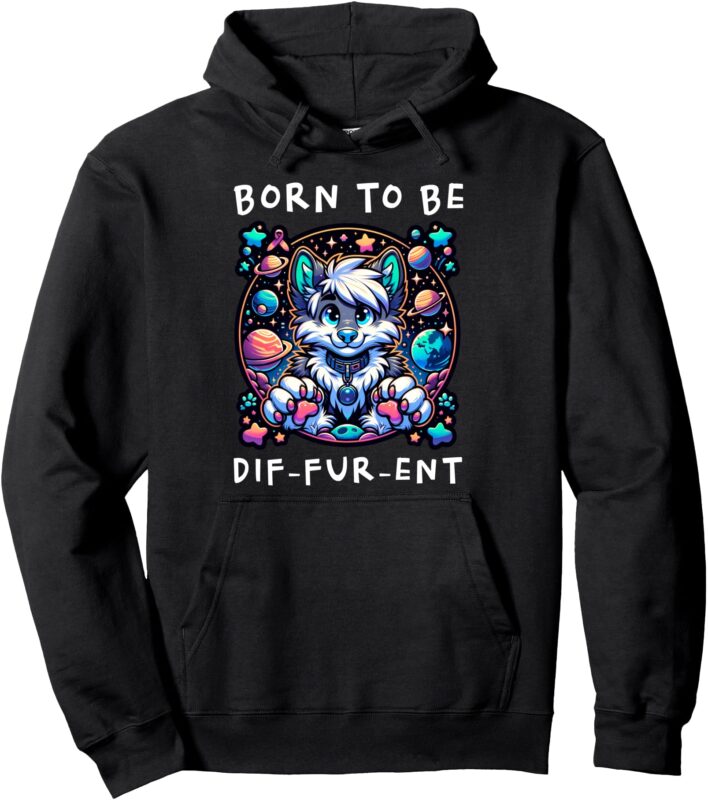 Dif-Fur-Rent! Funny Furry Fandom Cosplaying Convention Pullover Hoodie