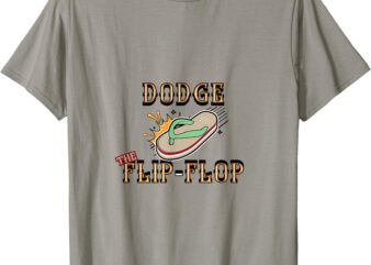 _Dodge the Flip-Flop_ Funny Graphic – Retro Cartoon Design T-Shirt