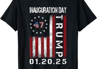 Donald Trump Inauguration Day 2025 47th President USA Flag T-Shirt